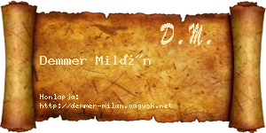 Demmer Milán névjegykártya