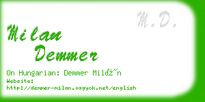 milan demmer business card